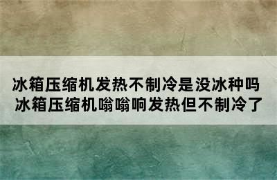 冰箱压缩机发热不制冷是没冰种吗 冰箱压缩机嗡嗡响发热但不制冷了